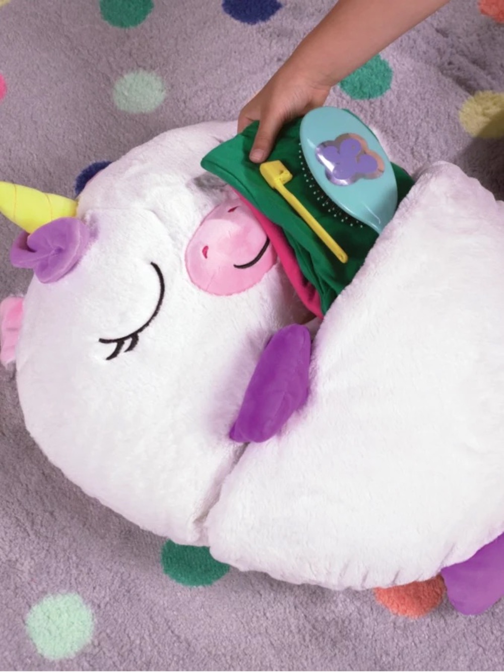 Happy Nappers - Plush White Unicorn Pillow and Blanket